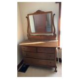 Wooden dresser with mirror