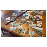 Vintage postcards, matchbooks