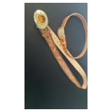 Two leather western style belts with custom