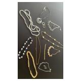 (9) nice costume jewelry necklaces, one bracelet