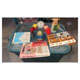 Vintage kitchen items, including Halloween cookie