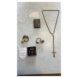 Antique silver plated German Catholic rosary with