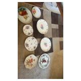 Hand painted plates, including Lennox Rossetti,