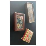 (3) jewelry keepsake boxes