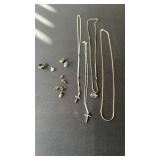 Sterling Silver jewelry includes ring, earrings