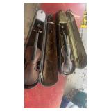 (2) vintage violins in Wooden cases