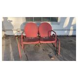 Vintage red metal glider