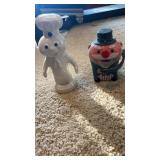 Vintage banks, including Pillsberry and uncle Sam