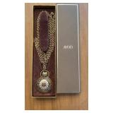 1971 Avon clock medallion pendant, perfume bottle