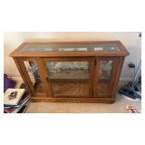 Oak/glass display cabinet