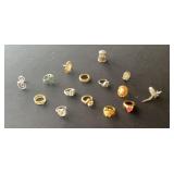 Lot of (14) womenï¿½s rings and (1) thimble germany