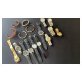 Lot of (5) menï¿½s bracelets and (12) menï¿½s watches