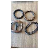 Copper Bracelets and belt buckle