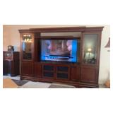 Large entertainment center with 55 inch Vizio TV