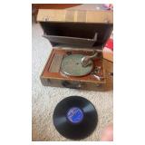 Vintage Victrola in case.