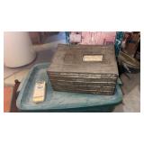 Vintage metal, egg box and magic egg brush