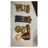 (4) pendants, including delegate badges, 1920s