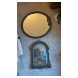 2ï¿½ Mirror and bubble glass picture frame