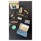 Menï¿½s money clips, pocket knife, tie bars, tie