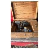 wooden box with Stanley router and router