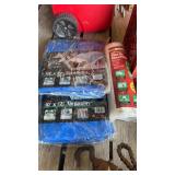 Two blue tarps, and all purpose plastic sheeting