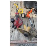 Two weed trimmers one leaf blower Black & Decker