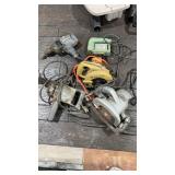 Power tools, two including drills, two circular