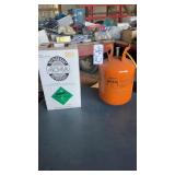 2 empty 404 a refrigerant tanks