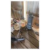 Three handheld sprayers