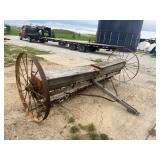 Antique wooden box grain drill