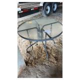 Outdoor glass table