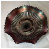 Vintage Northwood Carnival glass, 'strippled rays'