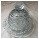 'Amelia' clear round covered butter dish by