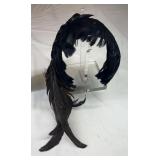 Vintage black feather fascinator or headband
