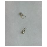 14 karat button pearl earrings with diamond accent