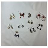 (10) pairs of very nice costume jewelry earrings