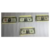 1928A Red Seal $5 bill (top corner gone); Series