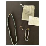18 inch black pearl 8.0 mm necklace, bracelet,