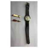 Vintage Calvert jewel Masonic watch and (2)