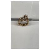 Double cluster diamond ring yellow gold 4.7 GR