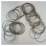 Bangle Bracelets (47) silver tone and (6) gold