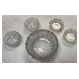 Vintage toy glass 'Lacy Daisy' pattern  Berry Set