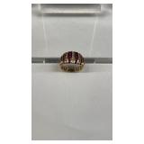 14 karat ruby and diamond dome ring 5.9 GR