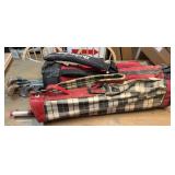 Vintage golf bag with golf umbrella and