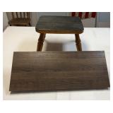 Wood stool 12x14x10 tall with non-slip top, shelf