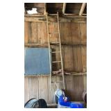 Vintage 8 foot wooden ladder
