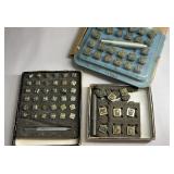 Vintage stamping sets 1/2 inch letters, 1/4 inch