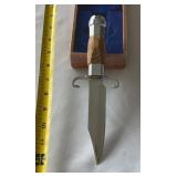 J. Bowie Knife with wood inlay handle, B24052,