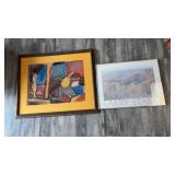 2 items Larry Stark, and watercolor