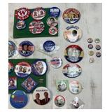 Political buttons and pins